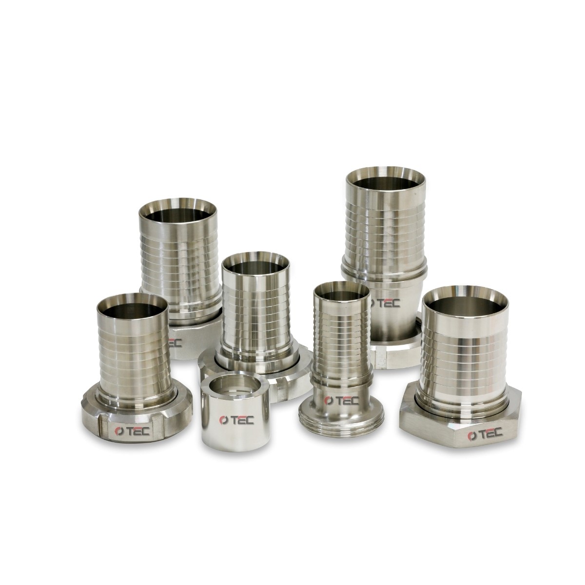A group of metal fittings.